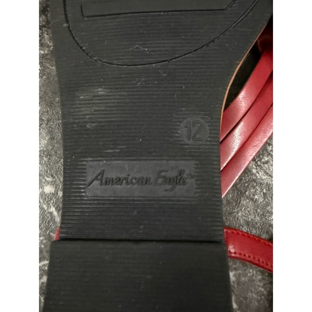 American Eagle Womens Braided Thong Strappy Sandals Red Sz 12M - Picture 7 of 7